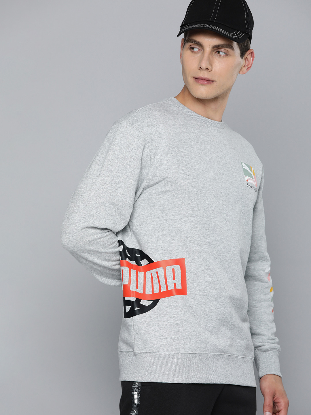 Puma Pure Cotton Brand Logo Printed Sweatshirt