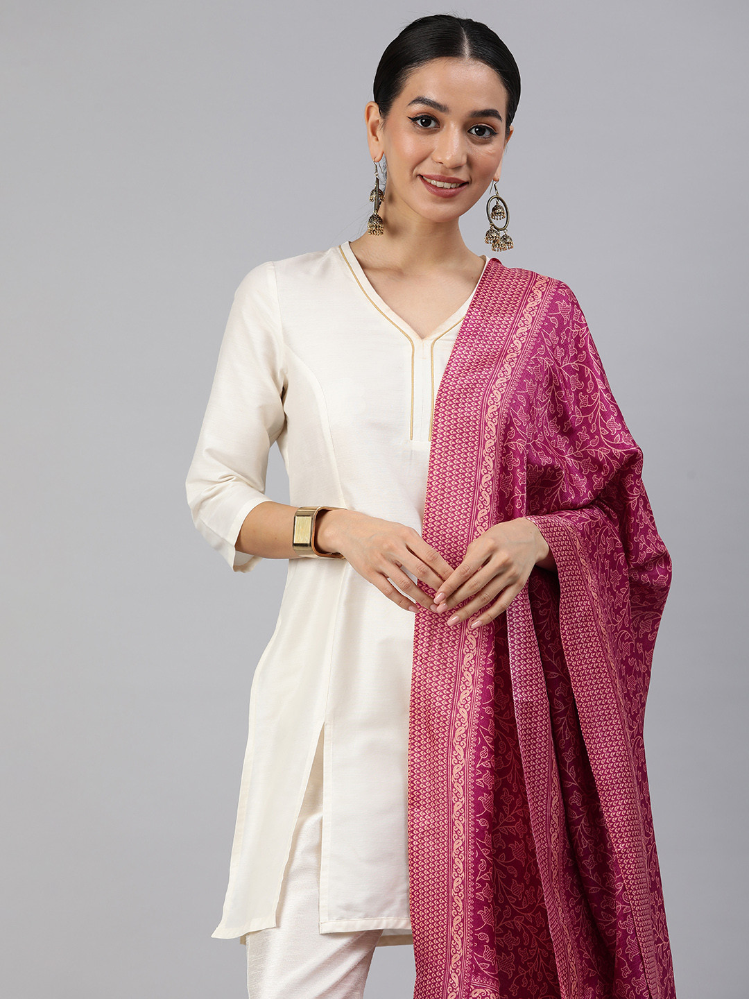Rani Saahiba Ethnic Motifs Printed Kalamkari Dupatta