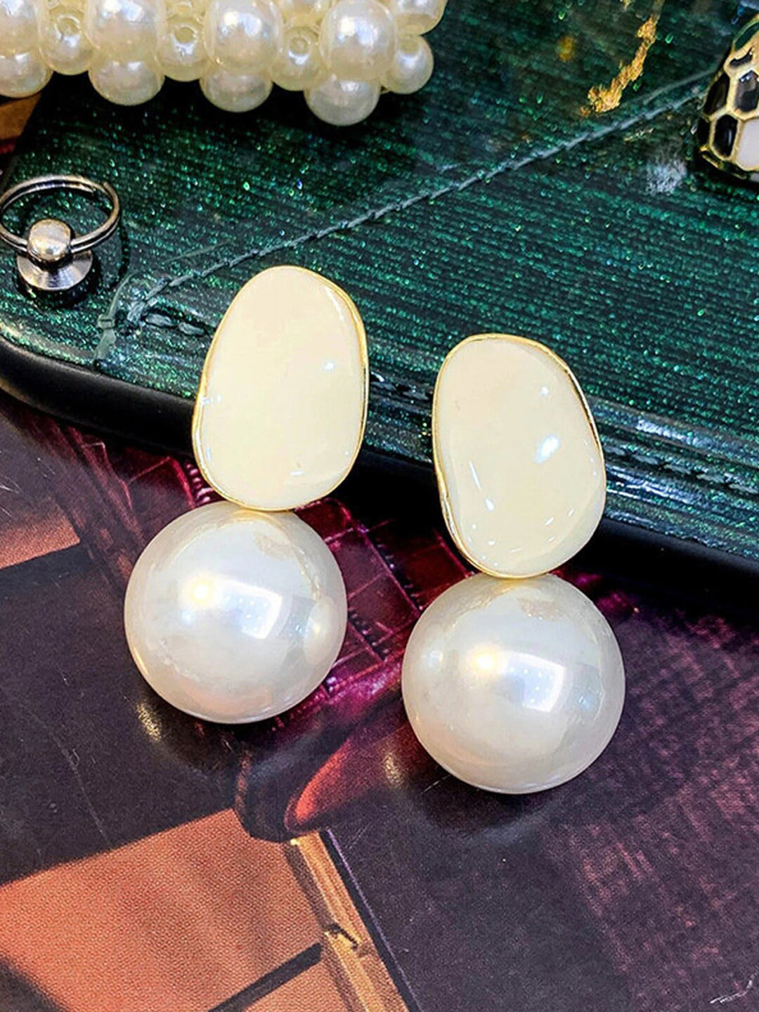 Jewels Galaxy Gold-Plated Contemporary Drop Earrings