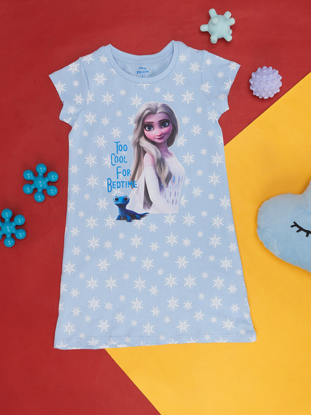 Pantaloons Junior Girls Elsa Printed Pure Cotton T-shirt Nightdress