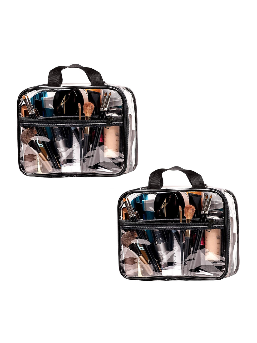 LYF5STAR Black & Transparent PVC Make Up Organisers
