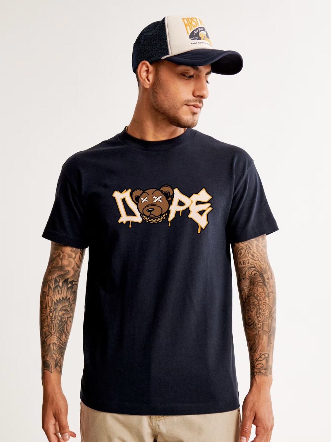 MISCHIEF MONKEY Typography Printed Pure Cotton T-Shirt