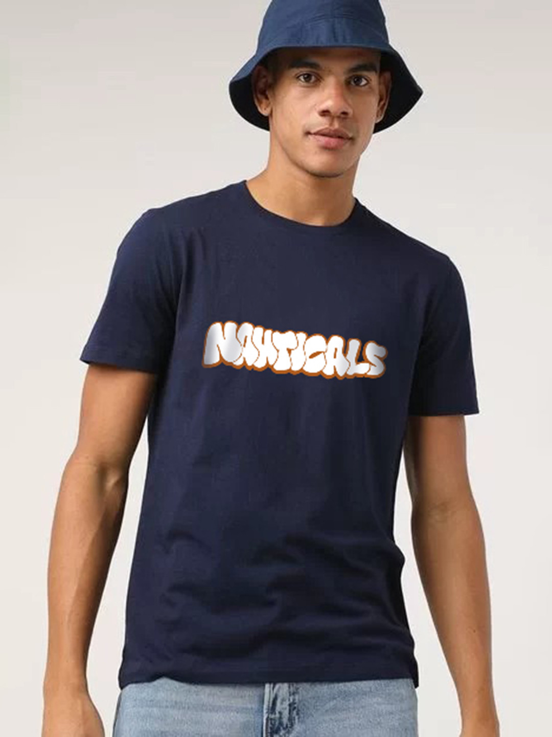 MISCHIEF MONKEY Typography Printed Knitted Pure Cotton T-shirt