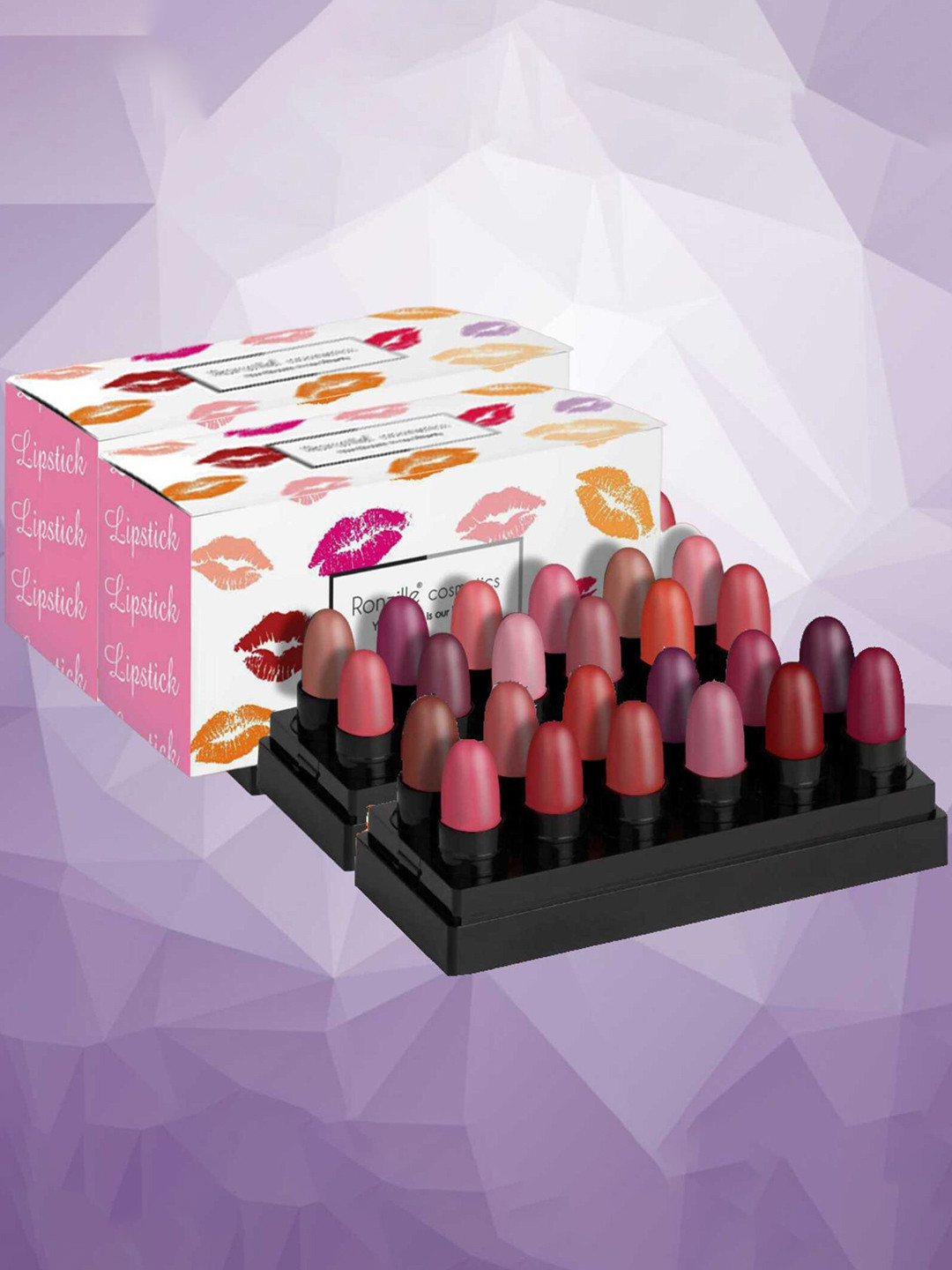 Ronzille Mini Set Of 24 Bullet Lipstick - 2g Each - Shade A,B
