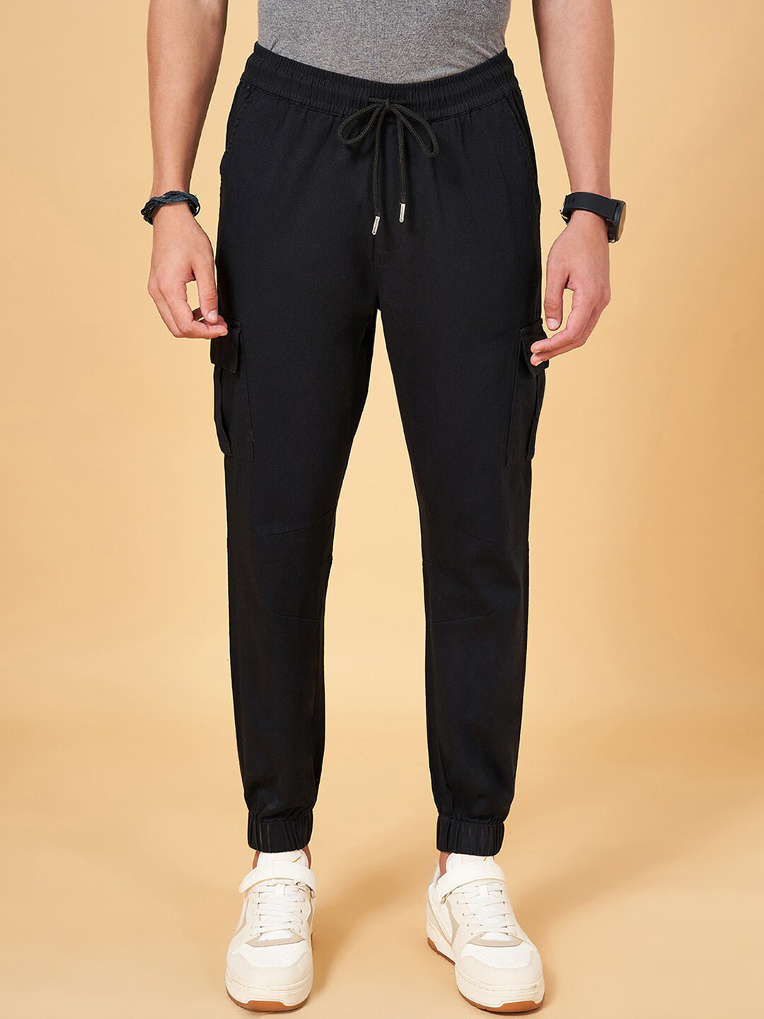 YU by Pantaloons Men Mid-Rise Pure Cotton Joggers
