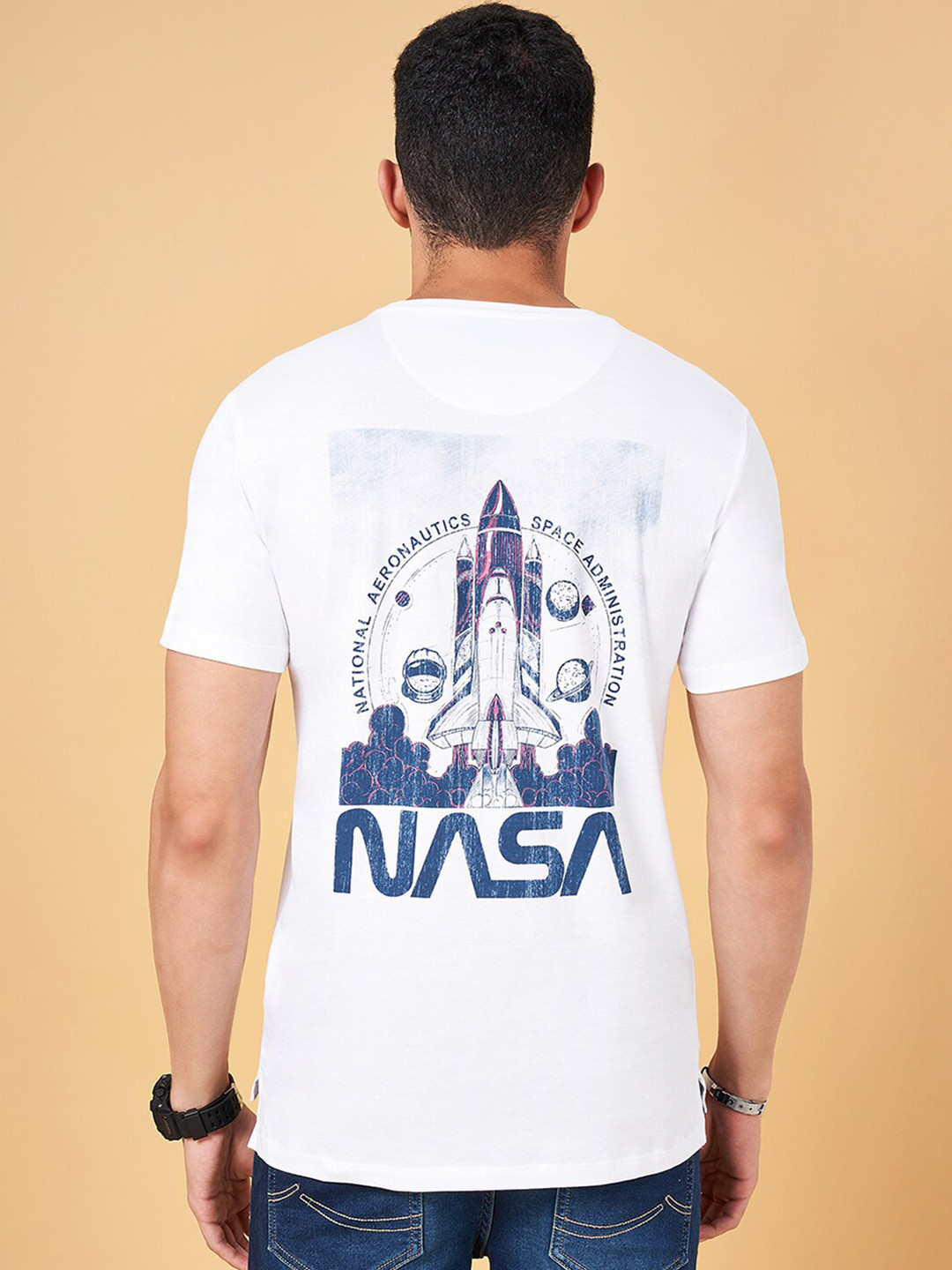 SF JEANS by Pantaloons Graphics Printed Slim Fit Cotton T-shirt