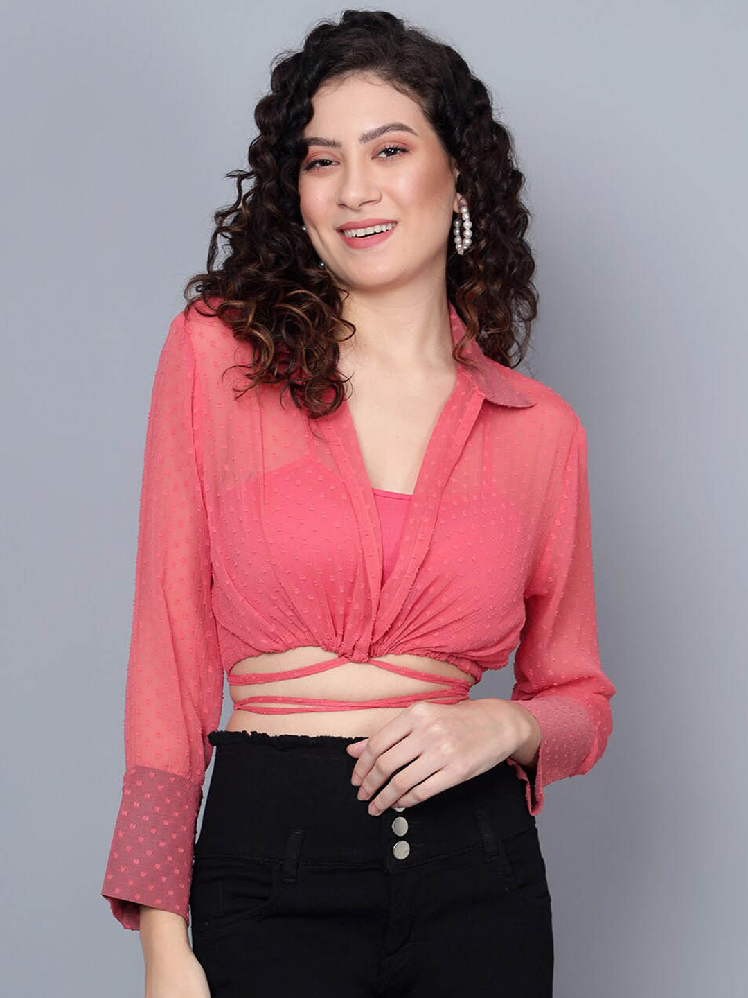 ANVI Be Yourself Boxy Sheer Party Shirt