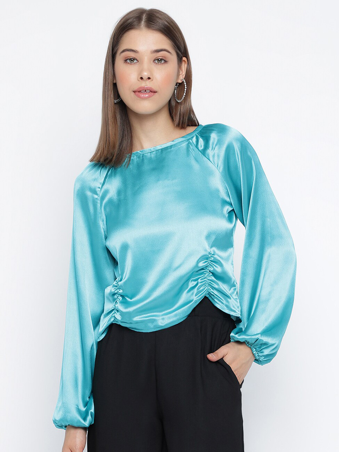 Mayra Puff Sleeves Ruched Top
