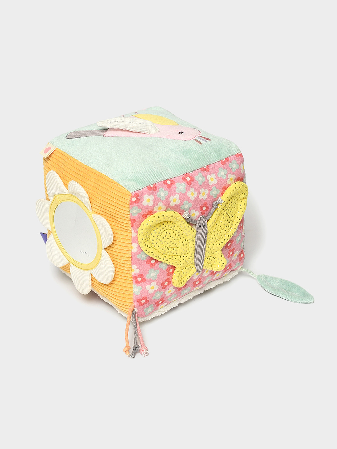 MiArcus Activity Cube Plush Toy With 3D Prints Multicolor- Height 17 Cm