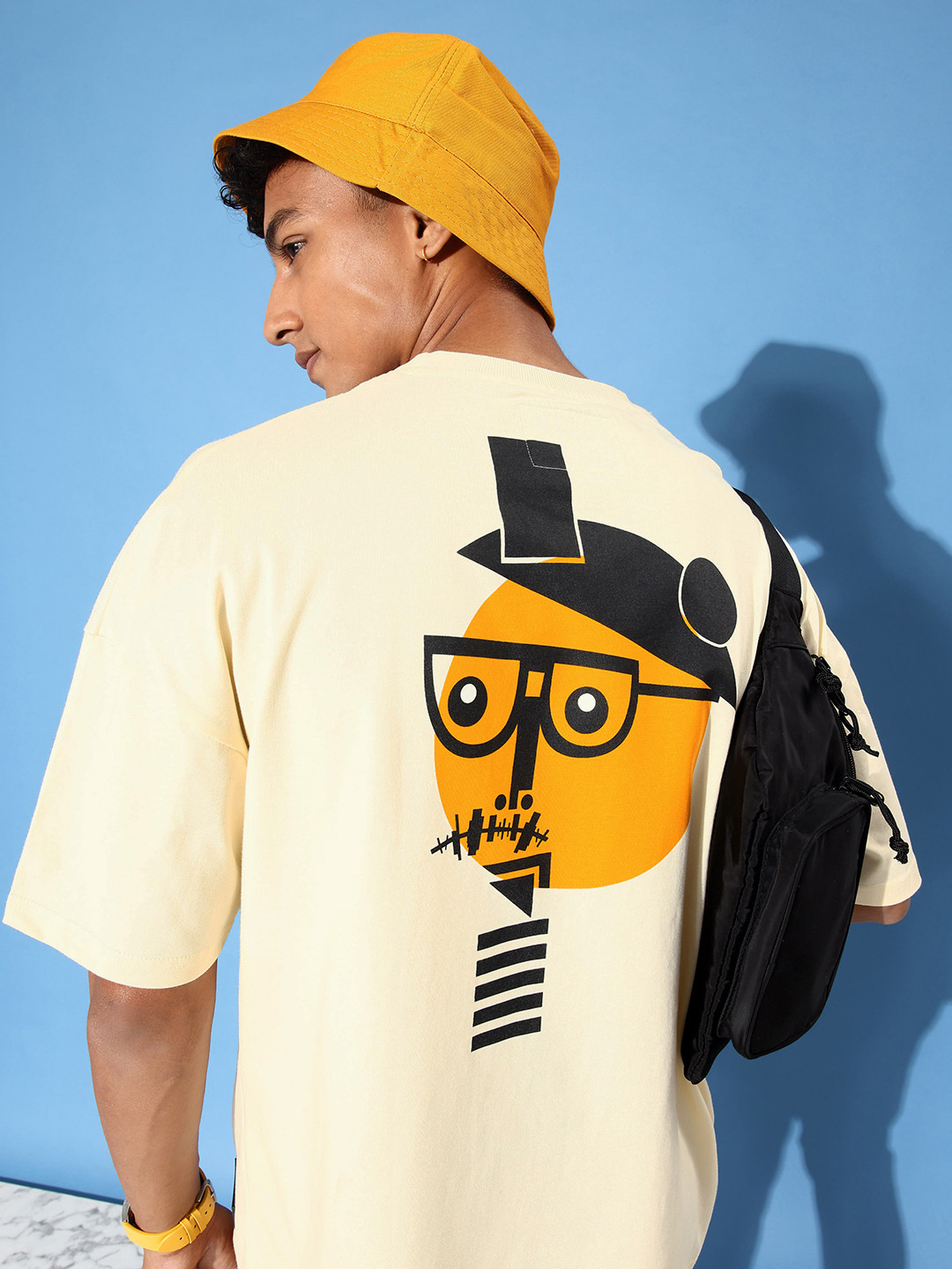 Stormborn Men Graphic Printed Drop-Shoulder Sleeves Oversized Pure Cotton T-shirt