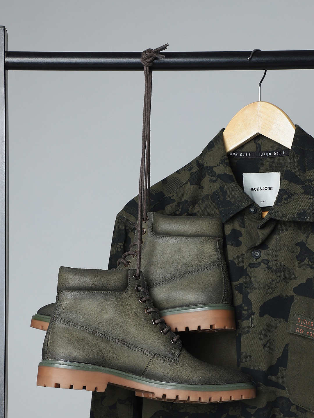 Jack & Jones Men Mid-Top Leather Biker Boots