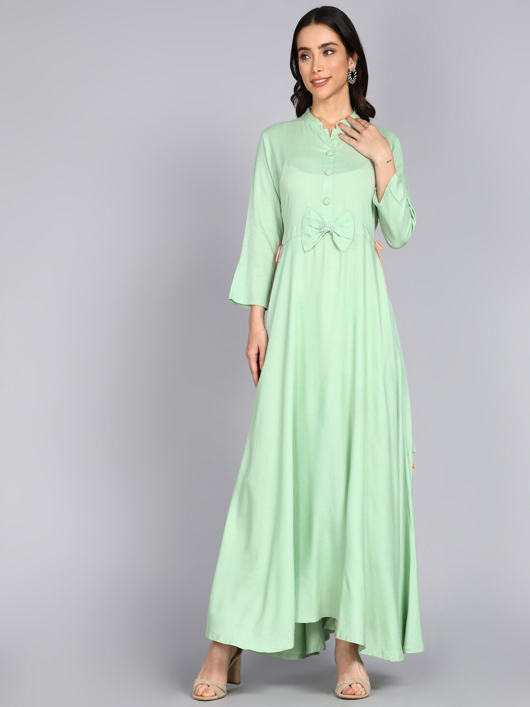 ftDiva Mandarin Collar Regular Sleeves Casual Anarkali Kurta