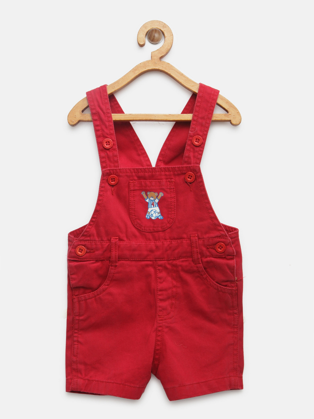 baby boy red dungarees