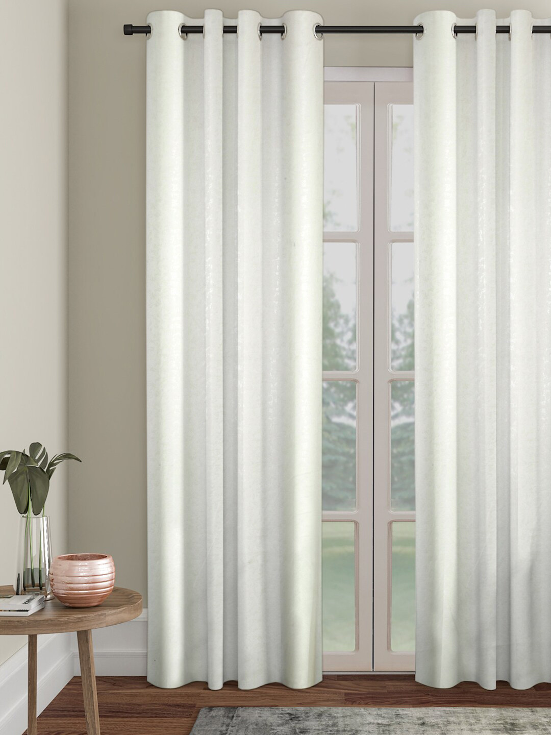 SOKNACK White Black Out Long Door Curtain