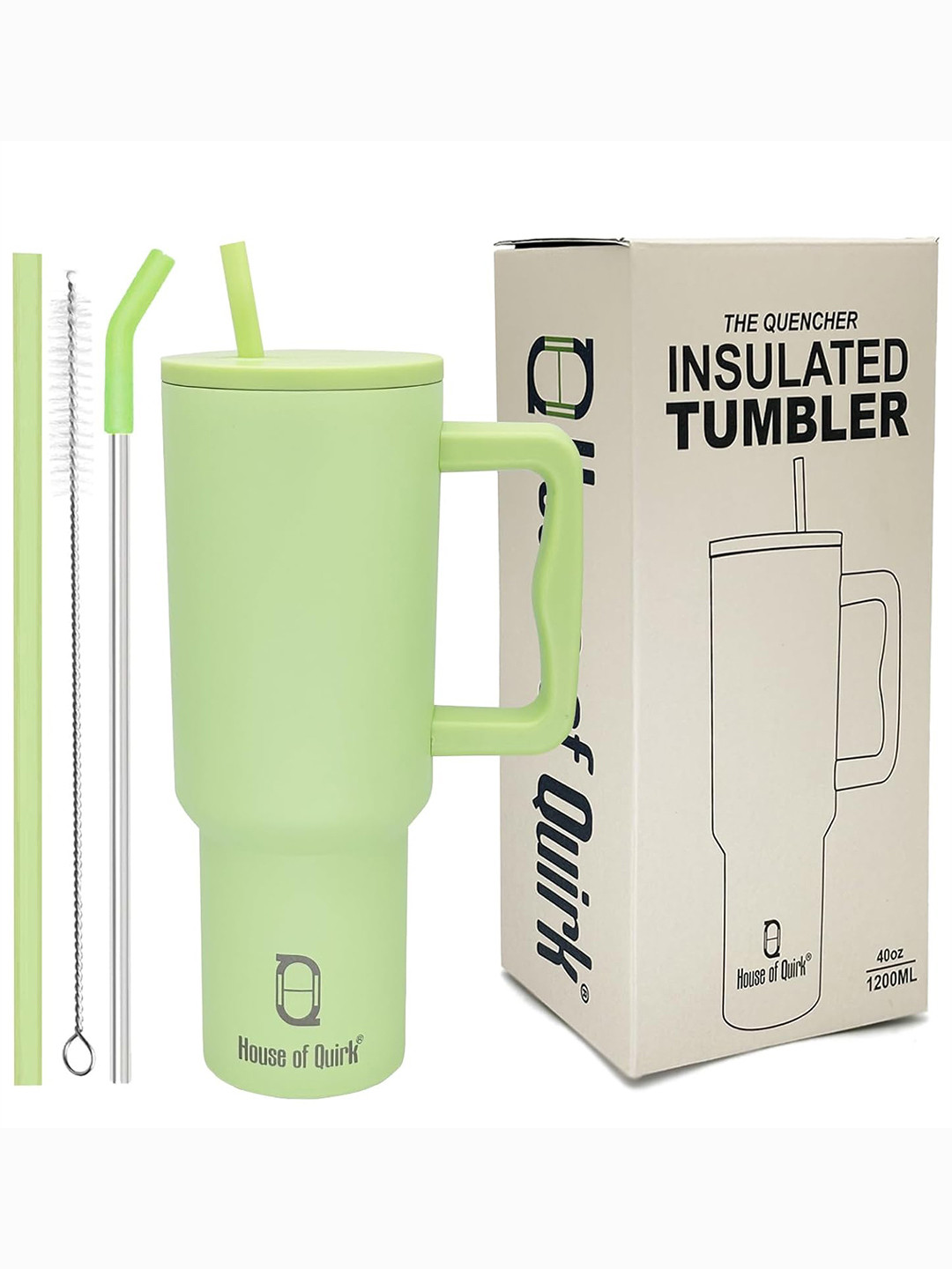 HOUSE OF QUIRK Ijay Name Personalised Green Stainless Steel Dishwasher Safe Mug-1.2L