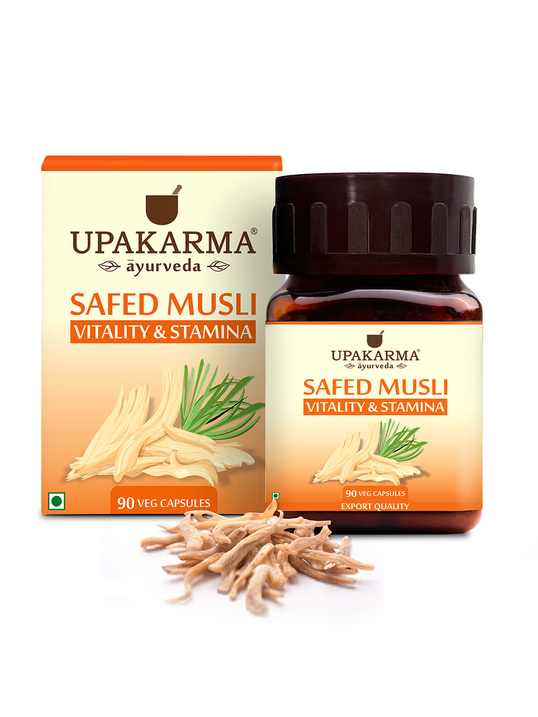 UPAKARMA Ayurveda Pure Safed Musli Capsules 500 mg - 90 Veggie Capsules