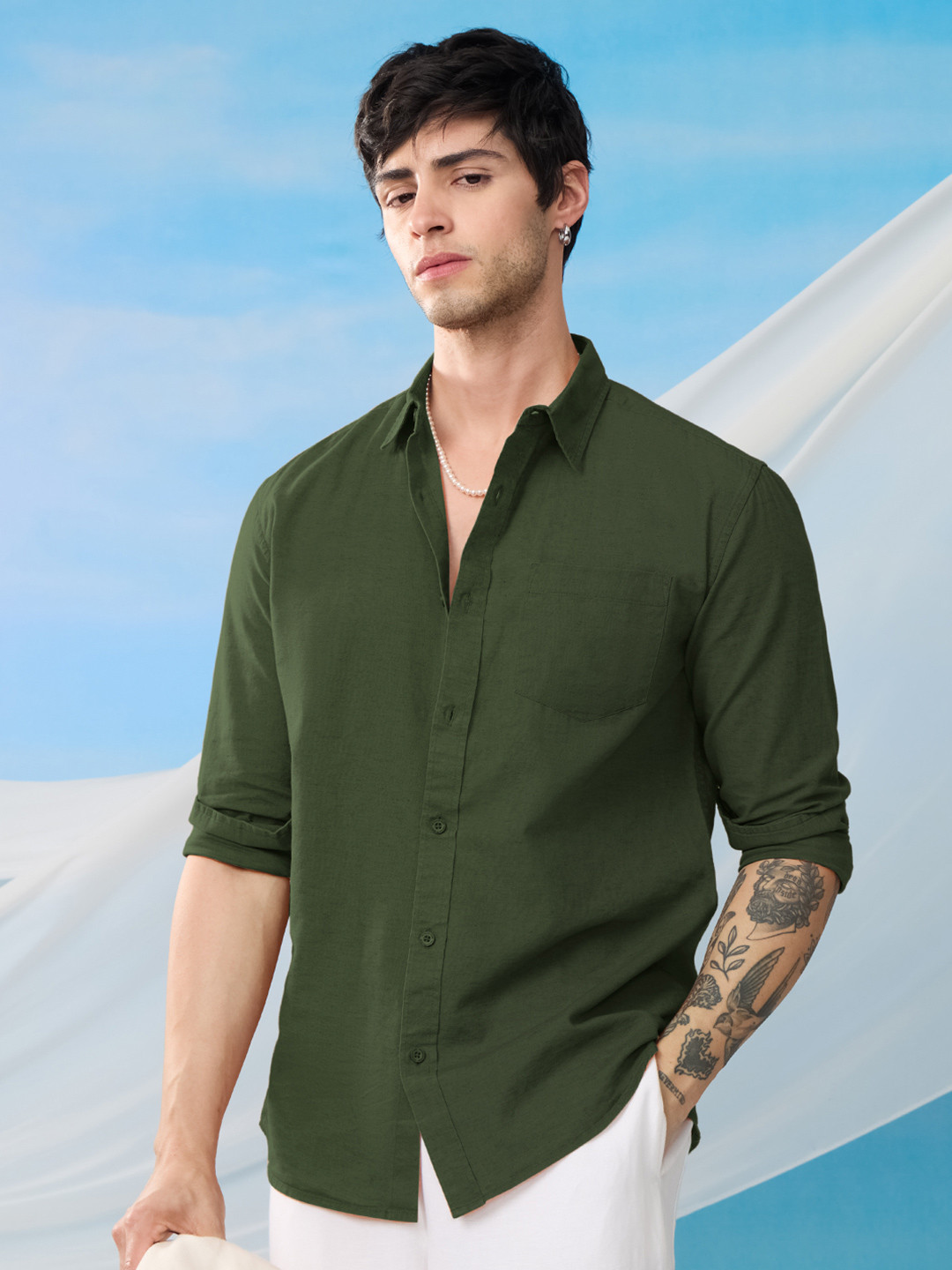 The Souled Store Solid Relaxed Casual Shirt