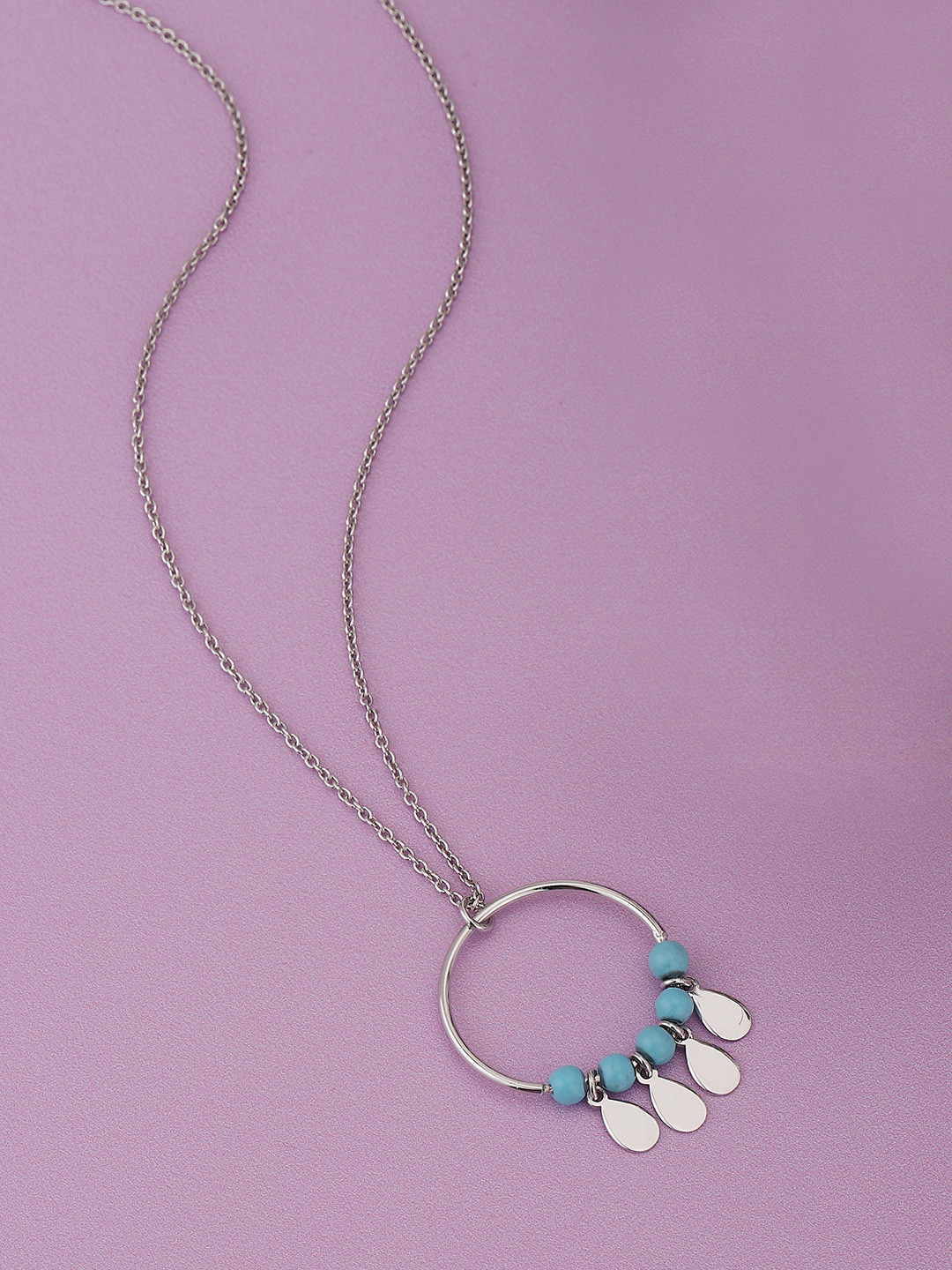 Carlton London 925 Sterling Silver Pendant with Chain & Rhodium Plating