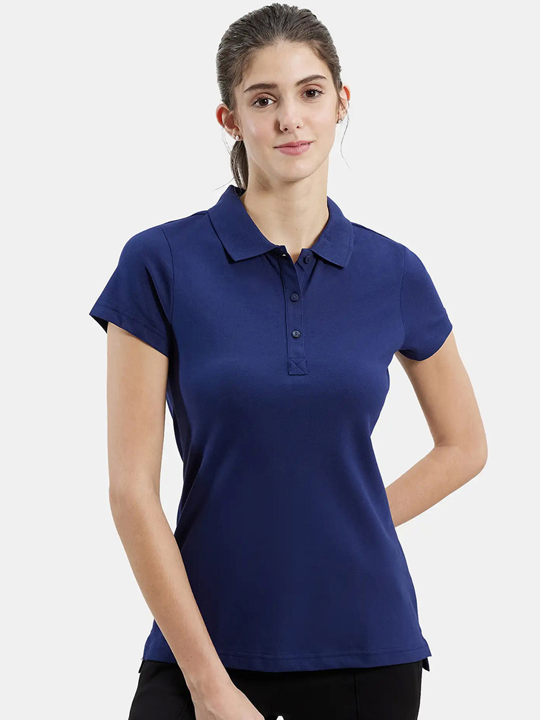 Jockey Printed Super Combed Cotton Pique Fabric Regular Fit Polo Tshirt-UL34