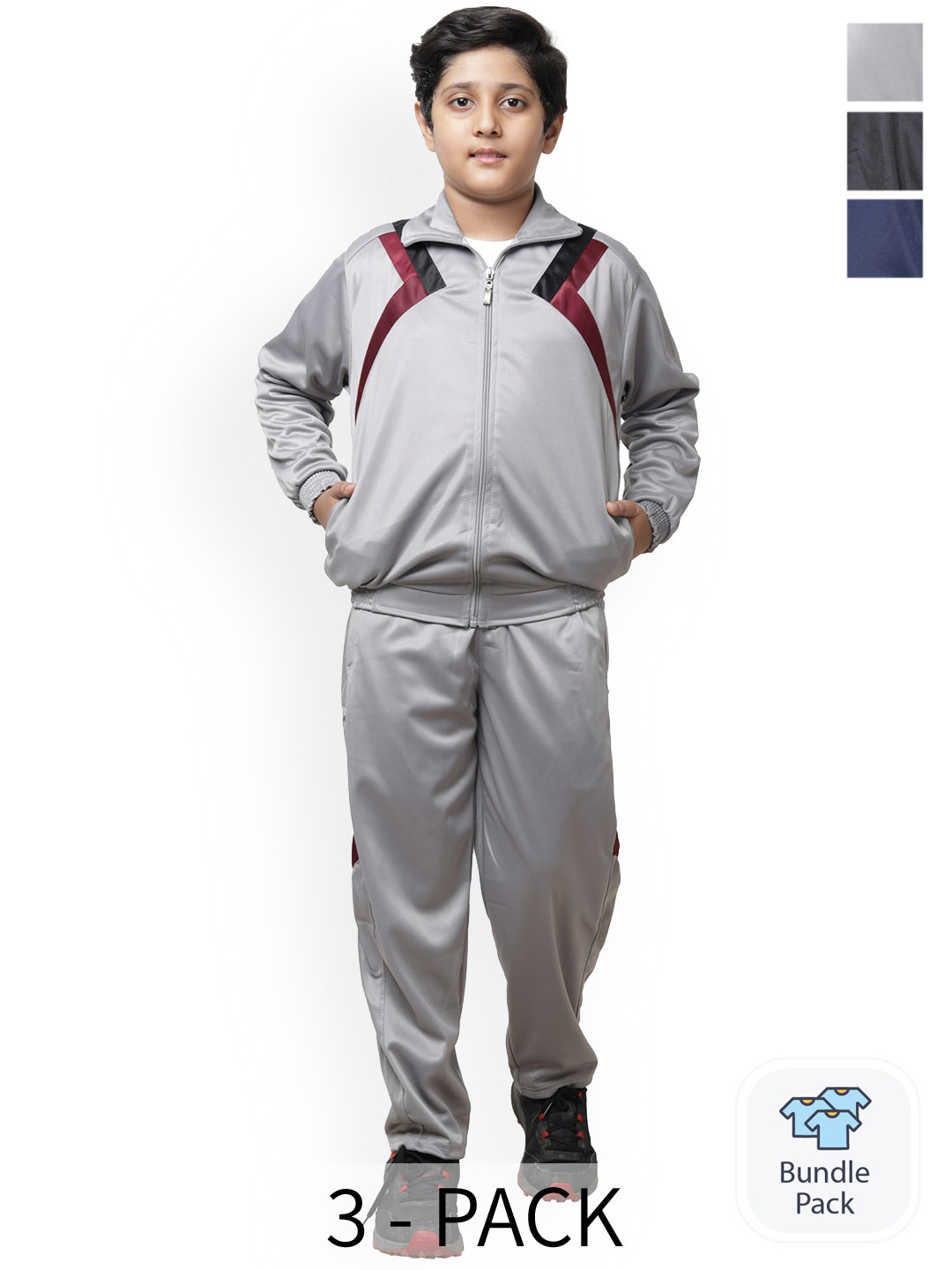 BAESD Boys Pack Of 3 Warm Stylish High-Rise Tracksuits