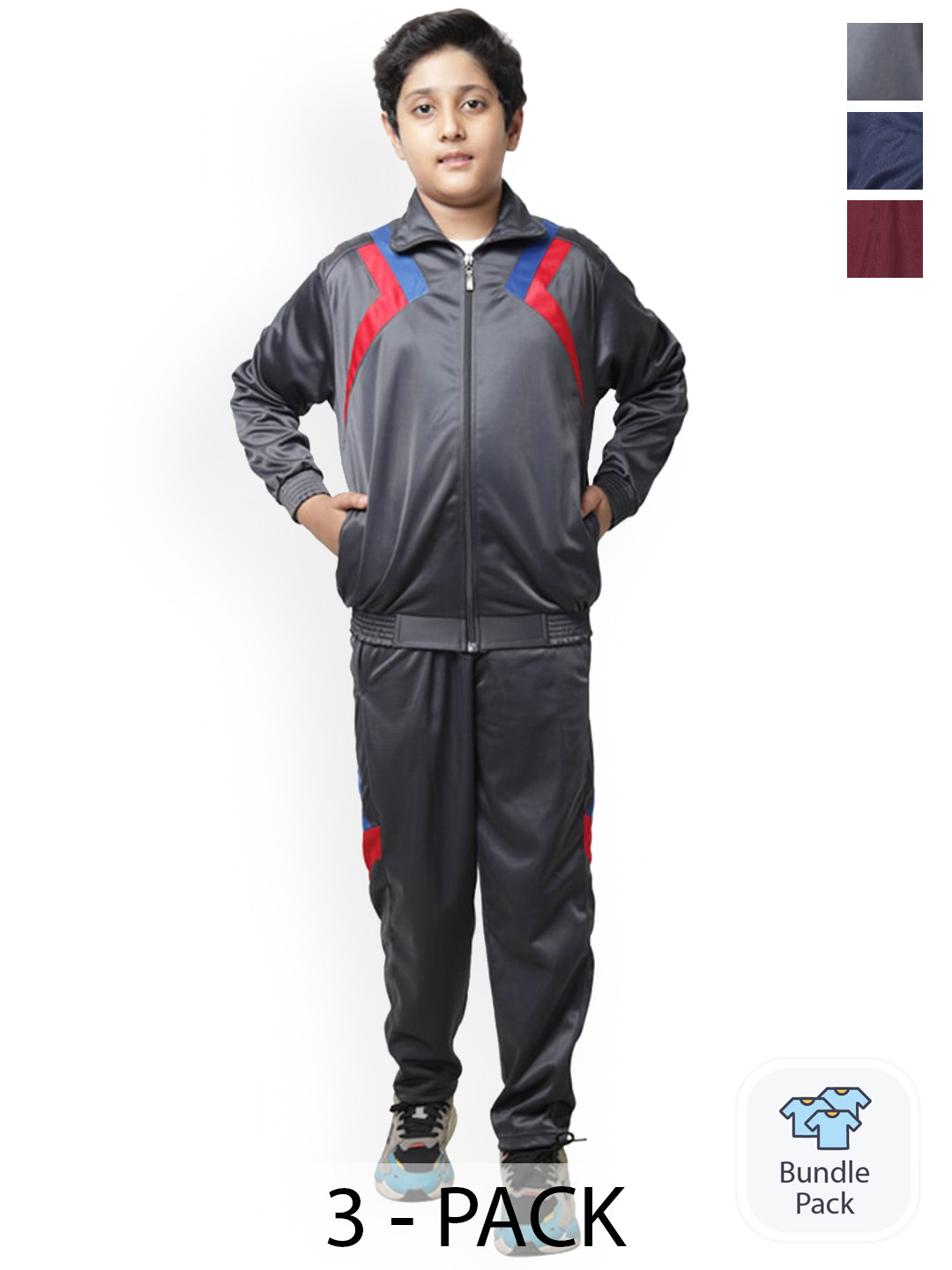 BAESD Boys Pack of 3 Mock Collar Tracksuits
