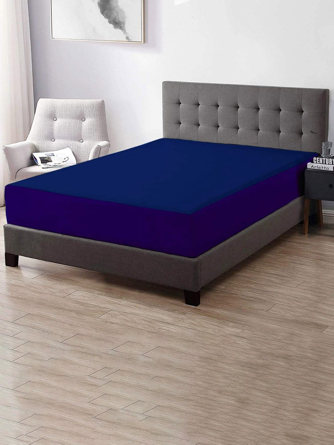 Adbeni Blue Terry Cortridge 2000 GSM Waterproof Mattress Protector