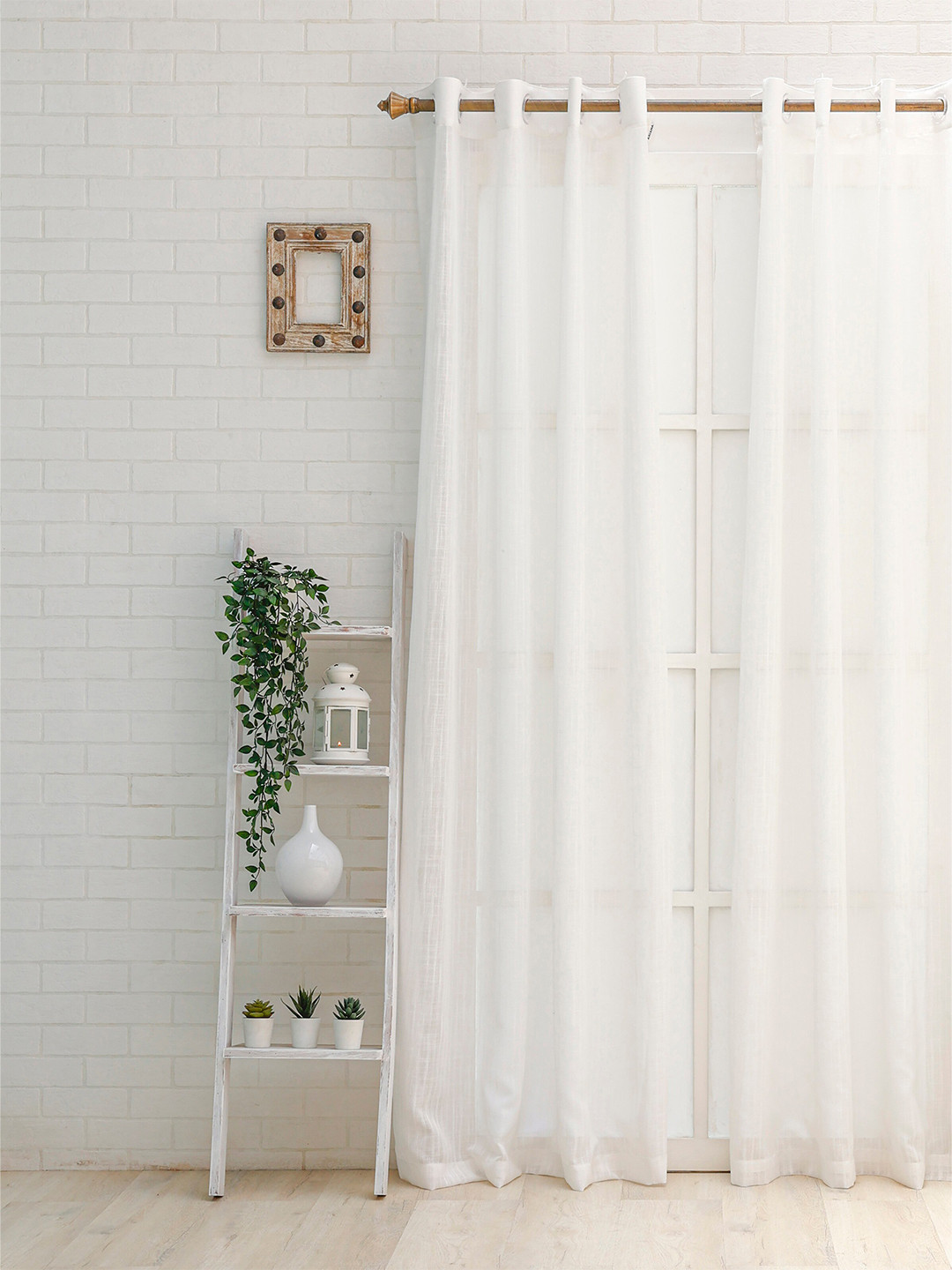 Ariana White Sheer Door Curtain