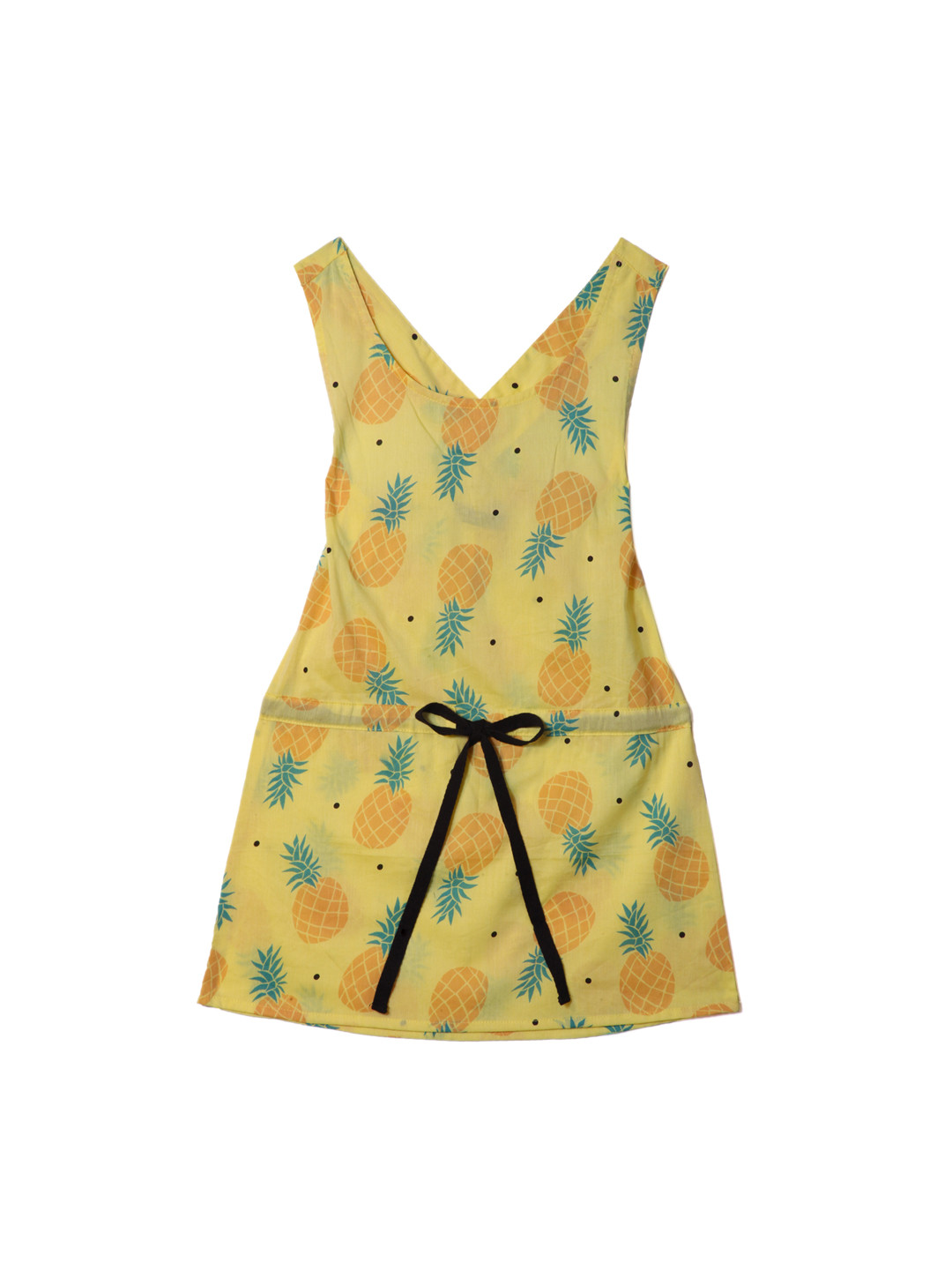IDK Girls Yellow Printed A-Line Dress