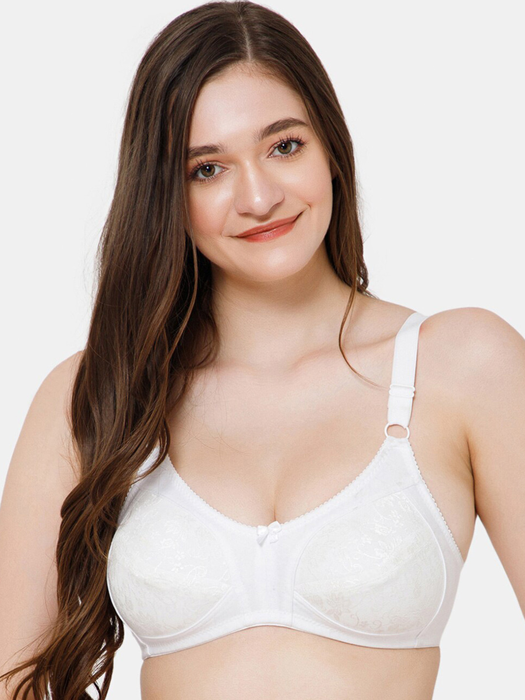 Lady Lyka Self Design Medium Coverage Non Padded Cotton T-Shirt Bra With All Day Comfort