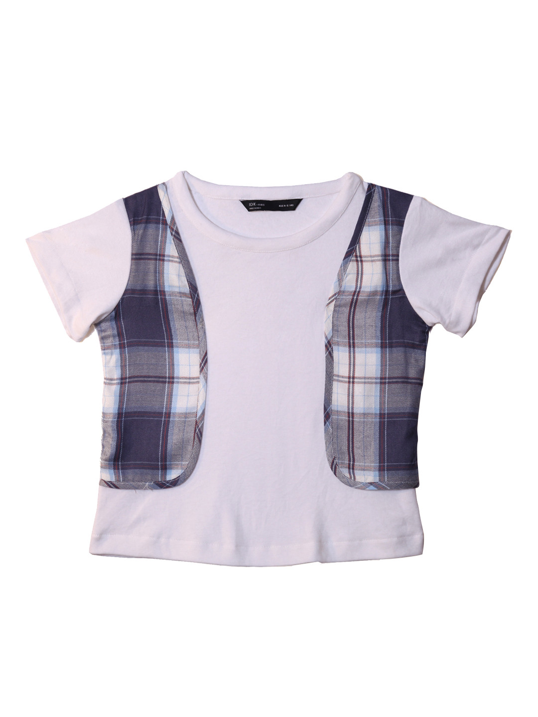 IDK Girls Off-White Checked Top