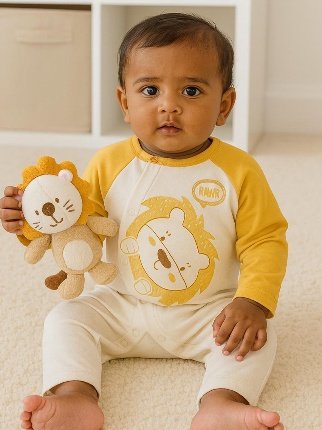 MeeMee Baby Printed Cotton Interlock Romper Suits