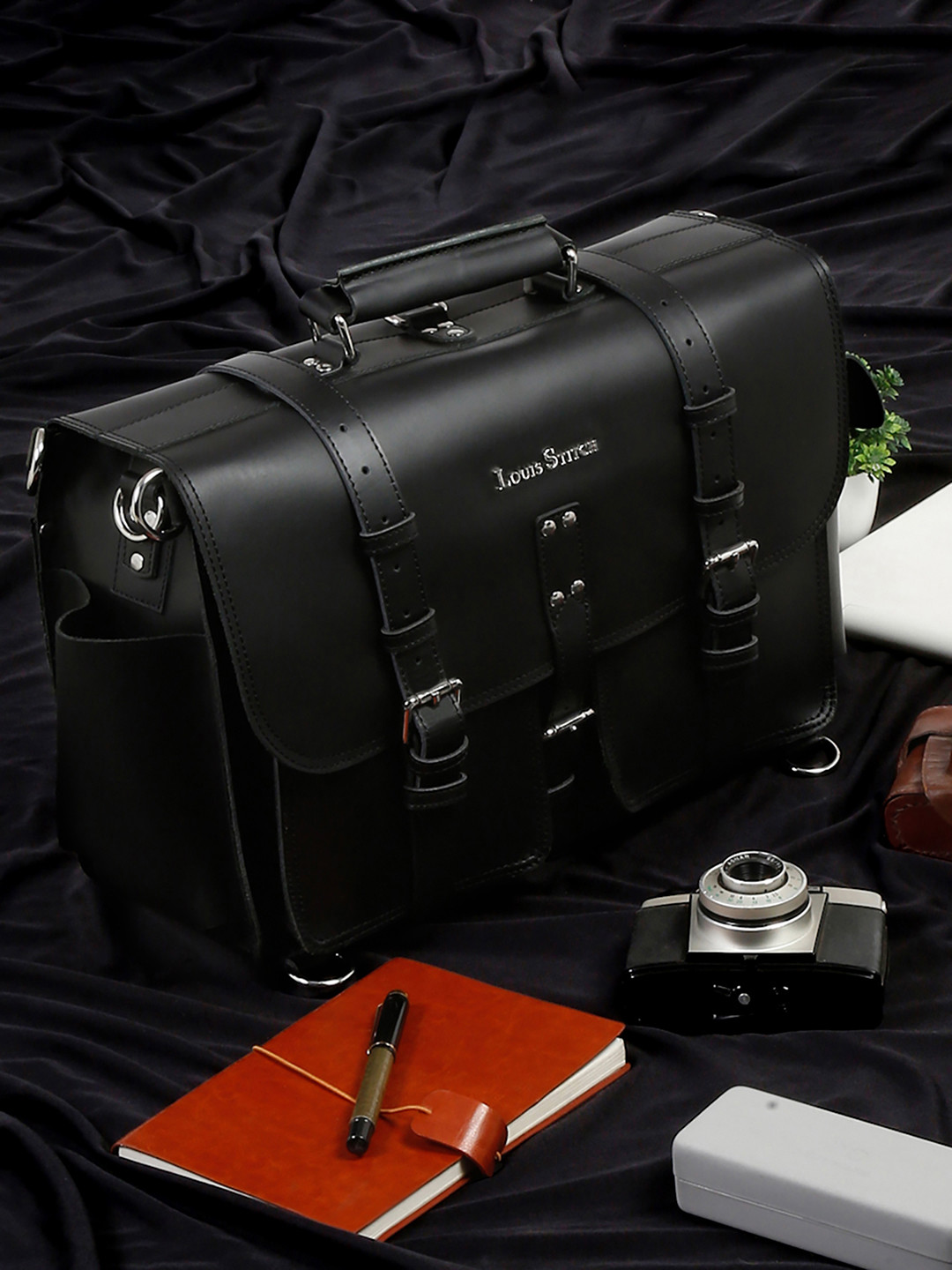 LOUIS STITCH Unisex  Leather Laptop Bag