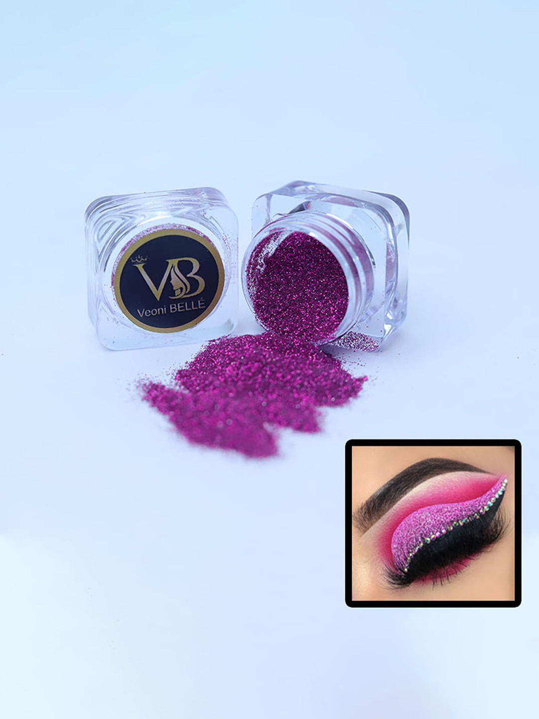Veoni BELLE Power Shimmer Illuminator Eyeshadow Glitter - Sahpire pink  -5g