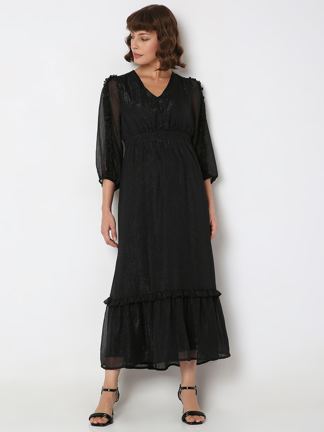 Vero Moda Blingy V-Neck A-line Midi Dress