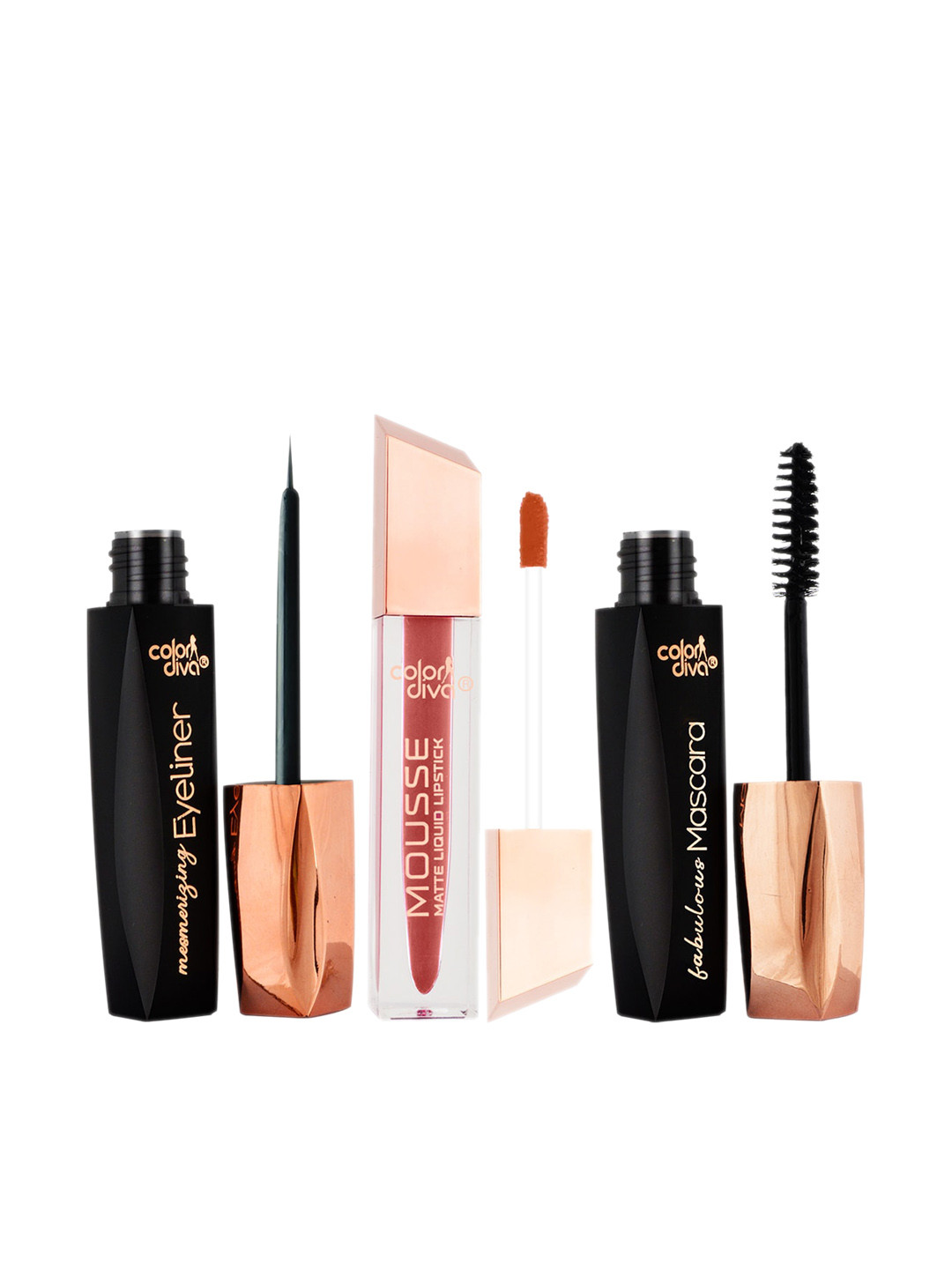 Adbeni Pack of 3 Matte Liquid Lipstick With Eyeliner & Mascara-NormallyNude147