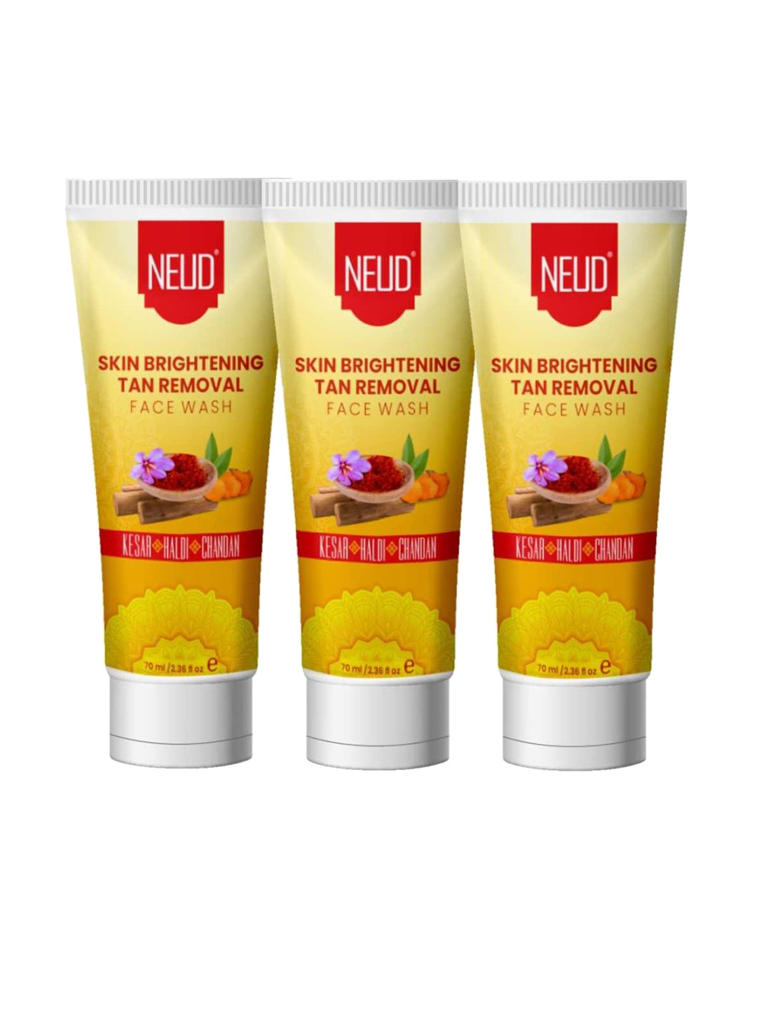 NEUD Skin Brightening Tan Removal Set Of 3 Face Wash 70 ml Each
