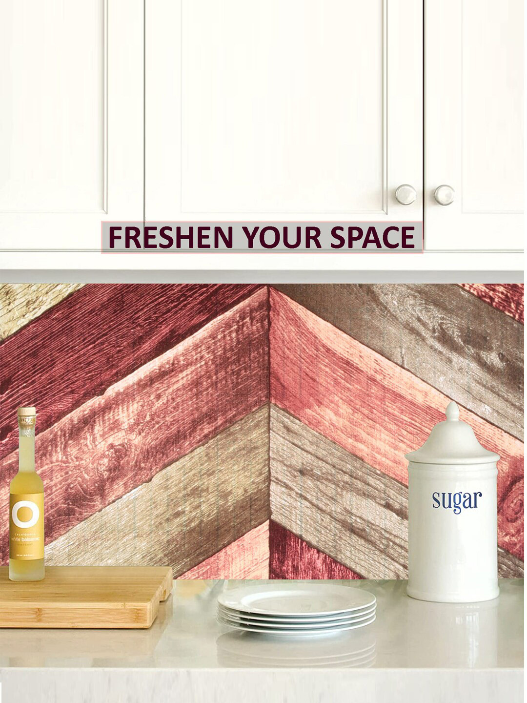 Kuber Industries Pink & Beige 2 Pieces Printed Wallpaper
