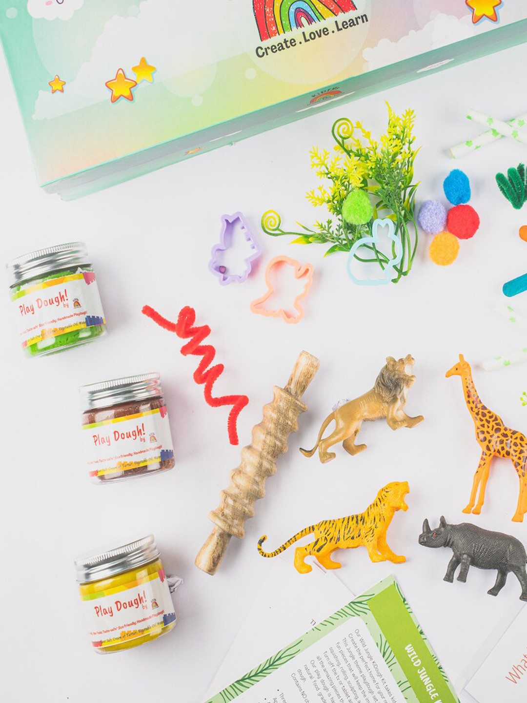 KiDIYs Kids Blue Wild Jungle Playdough Kit