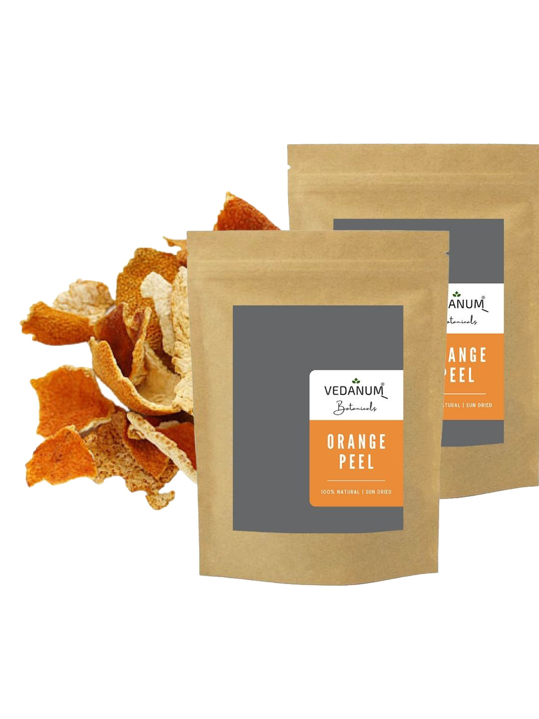 VEDANUM Pack Of 2 Premium Natural Orange Peels - 50g Each