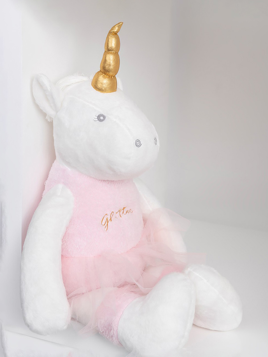 MiArcus Mummy Unicorn Soft Plush Toy White Pink - Height 55 Cm