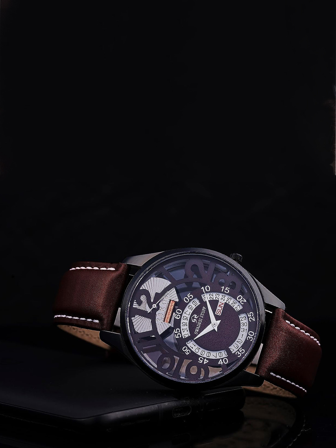 SWADESI STUFF Men Round Stainless Steel Analogue Multi Function Watch OSCILLATION