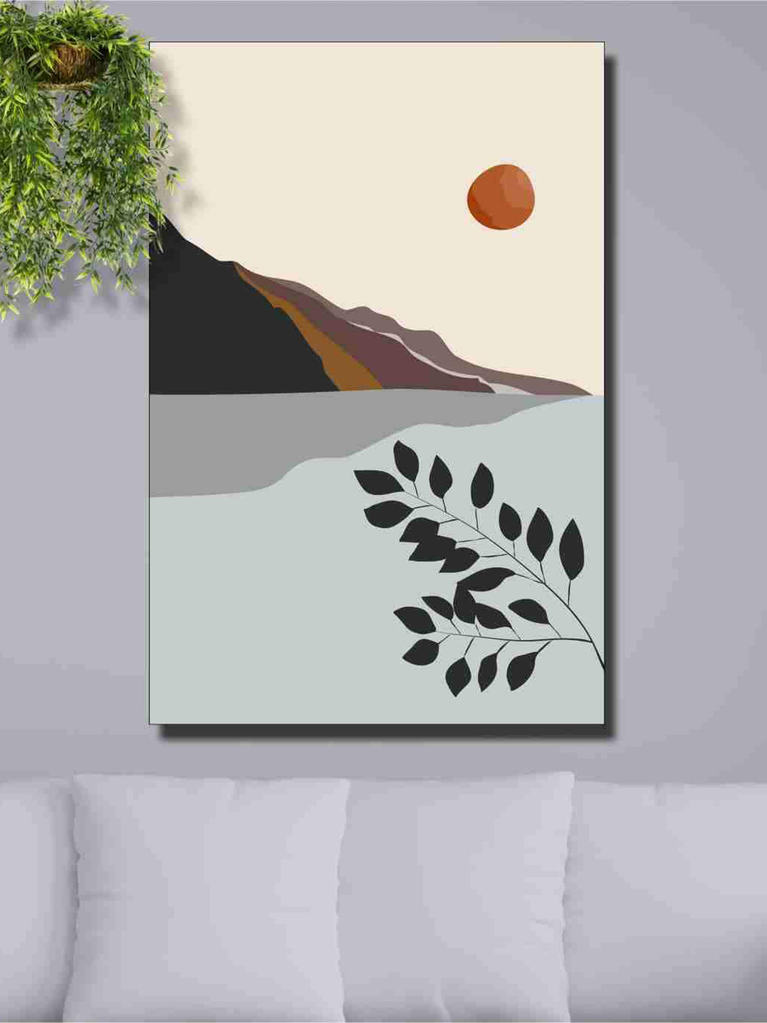 SAF Green & Cream Coloured Nature Theme Painted Wall Art