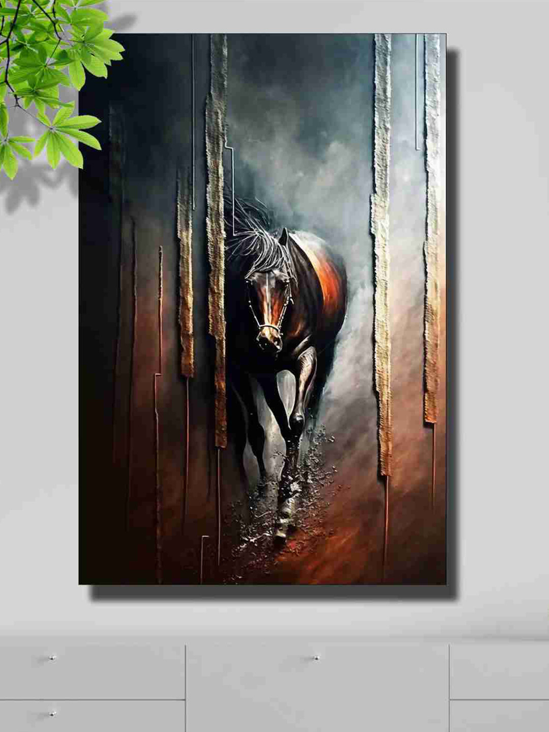 SAF Brown Horse Painted Wall Art