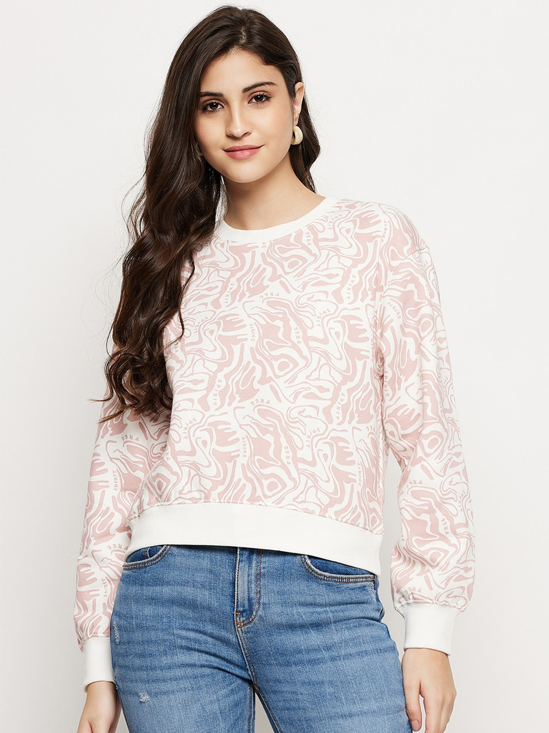 Madame Abstract Printed Long Sleeves Sweatshirt