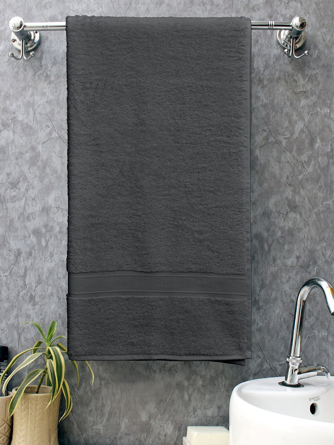 Home Fresh Tulip Grey 450 GSM Pure Cotton Bath Towels