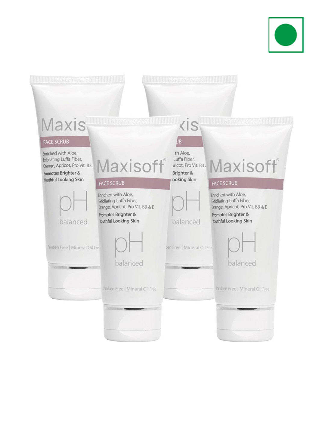 Maxisoft Set Of 4 pH Balanced Face Scrub 100 g Each