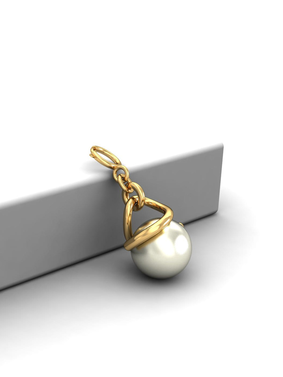 KUBERBOX 18KT Gold Pearl Charm Pendant - 0.59gm