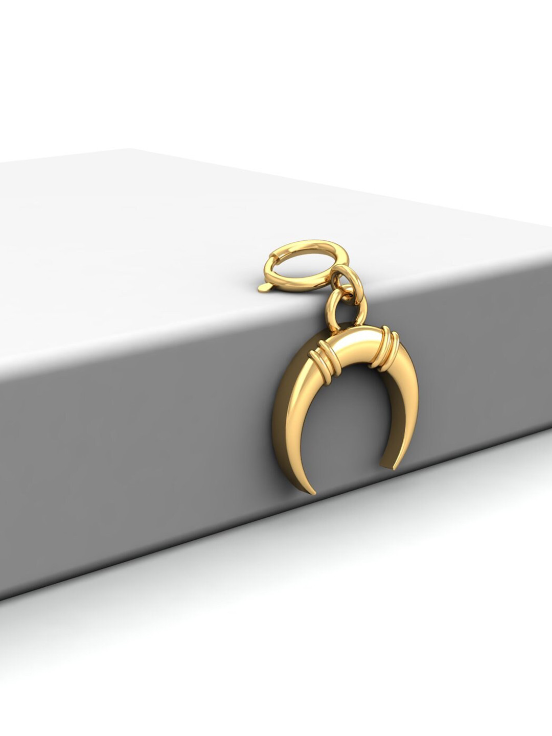 KUBERBOX Horseshoe Charm 18KT Gold Pendant-0.49gm
