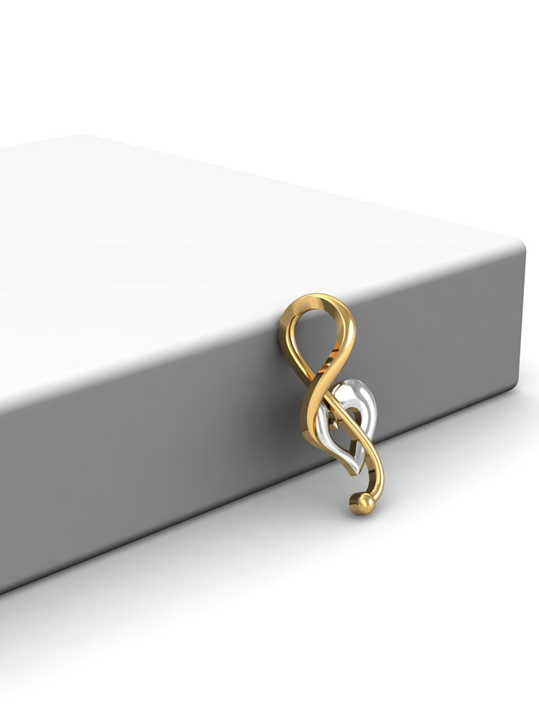 KUBERBOX 18KT Gold Musical Note Charm Pendant - 0.42gm