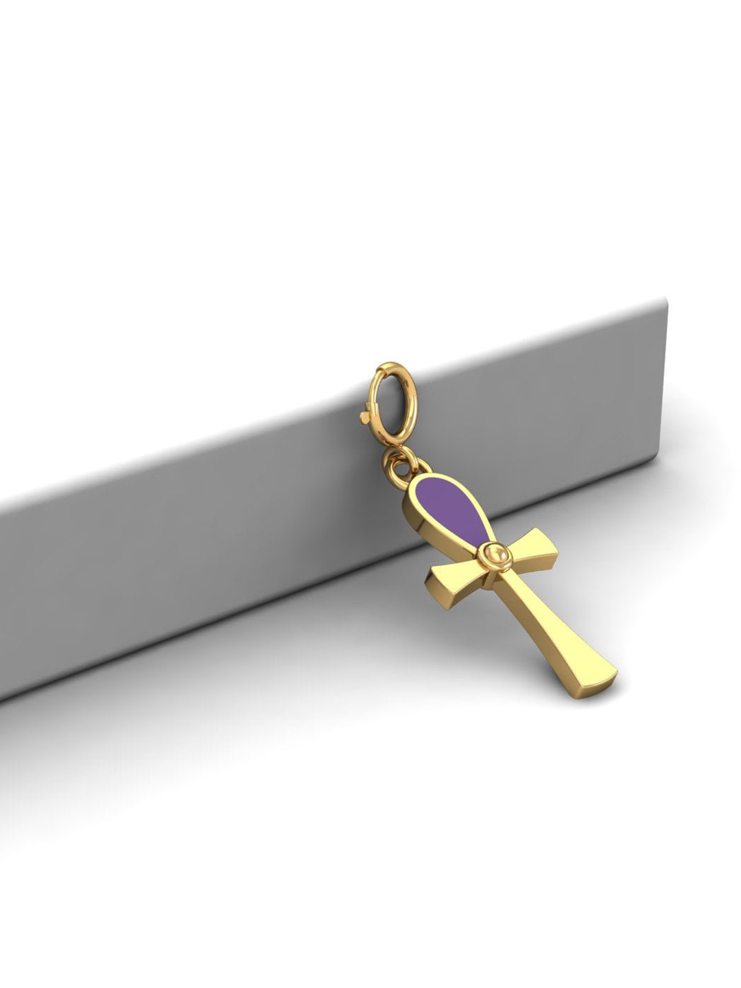 KUBERBOX Chrissy Enamel Charm 18KT Gold Pendant-0.86gm